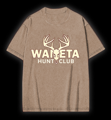Deer Antler Club Vintage Washed 100% Cotton T-Shirt