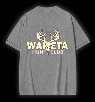 Deer Antler Club Vintage Washed 100% Cotton T-Shirt