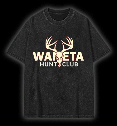 Deer Antler Club Vintage Washed 100% Cotton T-Shirt