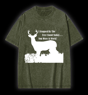 Deer: Work vs Hunt Vintage Washed 100% Cotton T-Shirt