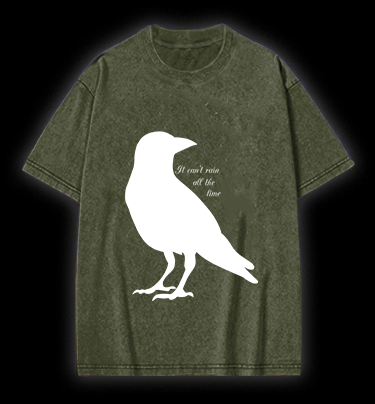 Crow's Rain Wisdom Vintage Washed 100% Cotton T-Shirt