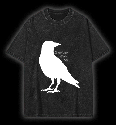 Crow's Rain Wisdom Vintage Washed 100% Cotton T-Shirt