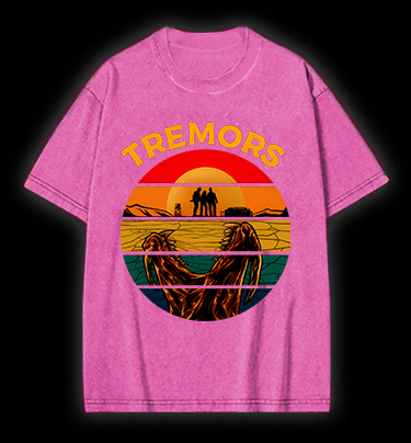 Monster Sunset Tremors Vintage Washed 100% Cotton T-Shirt