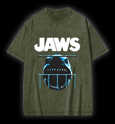 Shark in Cage Vintage Washed 100% Cotton T-Shirt