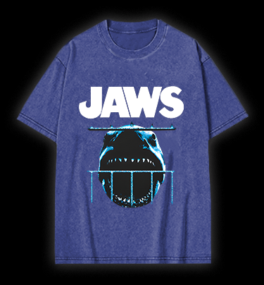 Shark in Cage Vintage Washed 100% Cotton T-Shirt