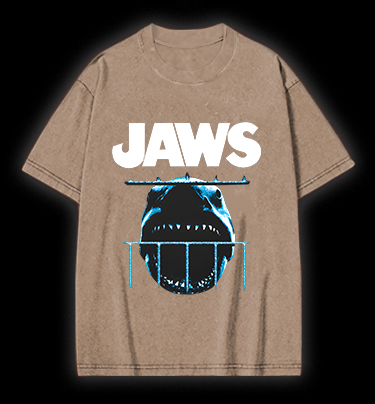 Shark in Cage Vintage Washed 100% Cotton T-Shirt