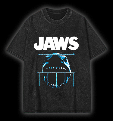 Shark in Cage Vintage Washed 100% Cotton T-Shirt