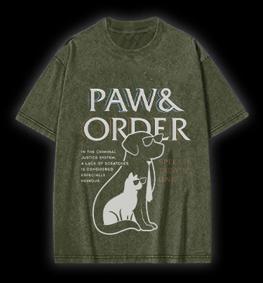 Dog & Cat Justice Vintage Washed 100% Cotton T-Shirt