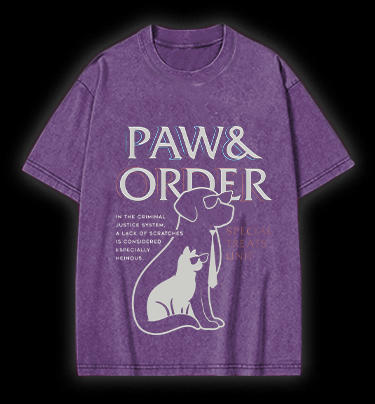 Dog & Cat Justice Vintage Washed 100% Cotton T-Shirt