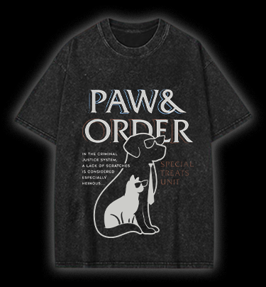 Dog & Cat Justice Vintage Washed 100% Cotton T-Shirt