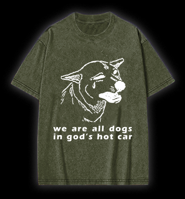 Dog's Helpless Mood Vintage Washed 100% Cotton T-Shirt