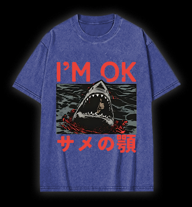 Shark's OK Joke Vintage Washed 100% Cotton T-Shirt