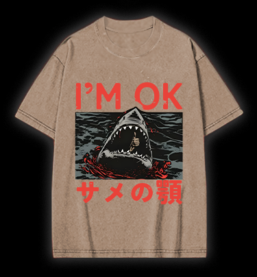 Shark's OK Joke Vintage Washed 100% Cotton T-Shirt