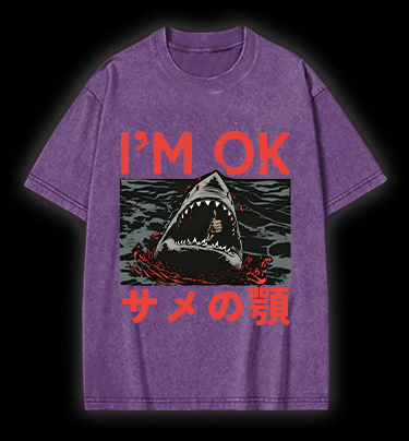 Shark's OK Joke Vintage Washed 100% Cotton T-Shirt