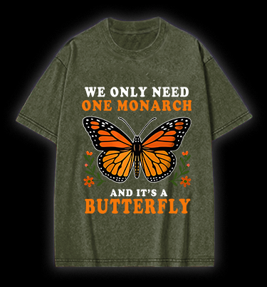 Butterfly Monarch Joke Vintage Washed 100% Cotton T-Shirt