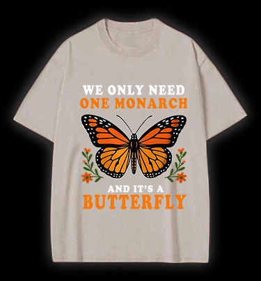 Butterfly Monarch Joke Vintage Washed 100% Cotton T-Shirt
