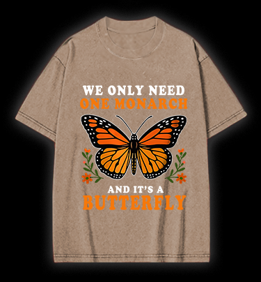 Butterfly Monarch Joke Vintage Washed 100% Cotton T-Shirt