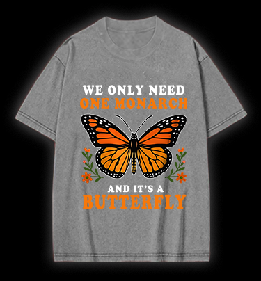 Butterfly Monarch Joke Vintage Washed 100% Cotton T-Shirt