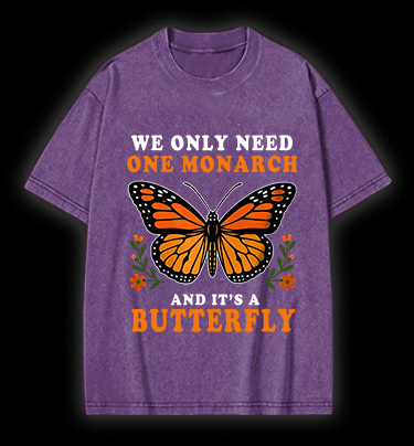 Butterfly Monarch Joke Vintage Washed 100% Cotton T-Shirt
