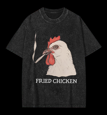 Chicken: Smoky Attitude Vintage Washed 100% Cotton T-Shirt