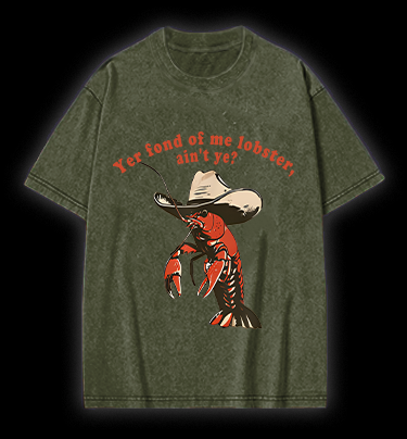 Cowboy Lobster Vibe Vintage Washed 100% Cotton T-Shirt