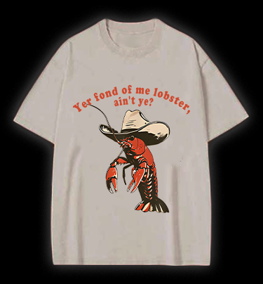 Cowboy Lobster Vibe Vintage Washed 100% Cotton T-Shirt