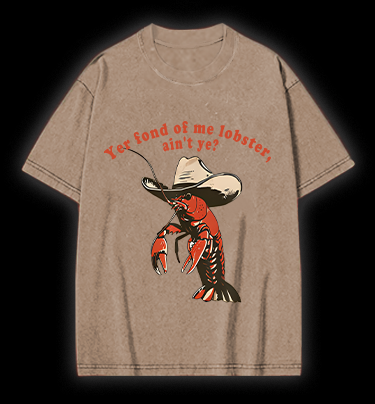 Cowboy Lobster Vibe Vintage Washed 100% Cotton T-Shirt
