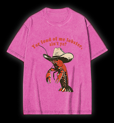 Cowboy Lobster Vibe Vintage Washed 100% Cotton T-Shirt