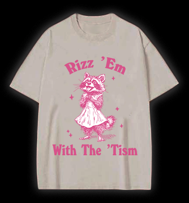 Raccoon: Cute Charmer Vintage Washed 100% Cotton T-Shirt