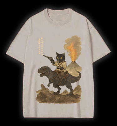 Cat's Fantasy Ride Vintage Washed 100% Cotton T-Shirt