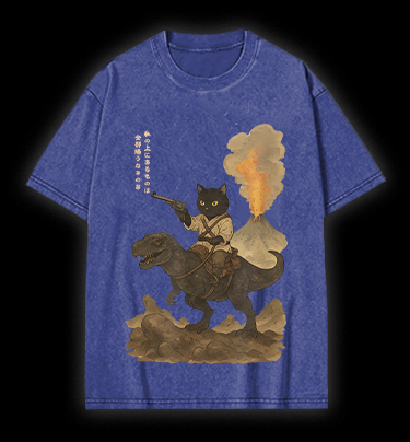 Cat's Fantasy Ride Vintage Washed 100% Cotton T-Shirt