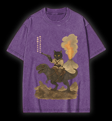 Cat's Fantasy Ride Vintage Washed 100% Cotton T-Shirt