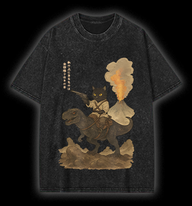 Cat's Fantasy Ride Vintage Washed 100% Cotton T-Shirt