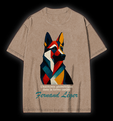 Dog: Fernand Léger's Style Vintage Washed 100% Cotton T-Shirt