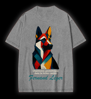 Dog: Fernand Léger's Style Vintage Washed 100% Cotton T-Shirt