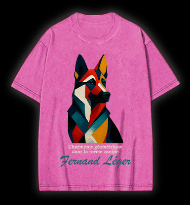 Dog: Fernand Léger's Style Vintage Washed 100% Cotton T-Shirt