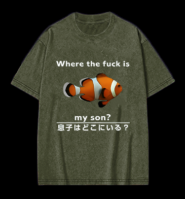 Fish's Son Hunt Vintage Washed 100% Cotton T-Shirt