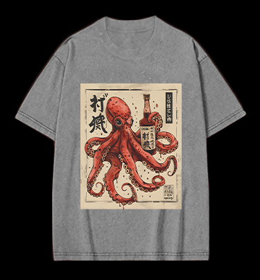 Octopus's Boozy Vibe Vintage Washed 100% Cotton T-Shirt