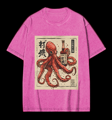 Octopus's Boozy Vibe Vintage Washed 100% Cotton T-Shirt