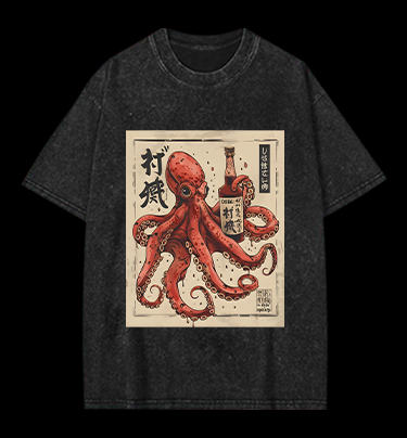 Octopus's Boozy Vibe Vintage Washed 100% Cotton T-Shirt