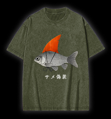 Fish's Shark Disguise Vintage Washed 100% Cotton T-Shirt