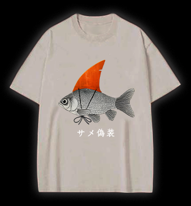 Fish's Shark Disguise Vintage Washed 100% Cotton T-Shirt
