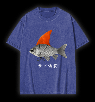 Fish's Shark Disguise Vintage Washed 100% Cotton T-Shirt