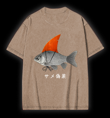 Fish's Shark Disguise Vintage Washed 100% Cotton T-Shirt