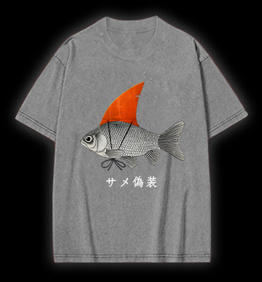 Fish's Shark Disguise Vintage Washed 100% Cotton T-Shirt