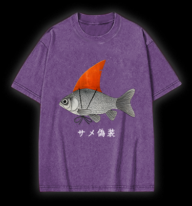 Fish's Shark Disguise Vintage Washed 100% Cotton T-Shirt