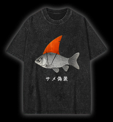 Fish's Shark Disguise Vintage Washed 100% Cotton T-Shirt