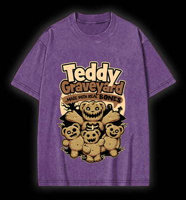 Creepy Bear Fun Vintage Washed 100% Cotton T-Shirt