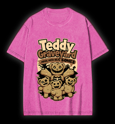 Creepy Bear Fun Vintage Washed 100% Cotton T-Shirt
