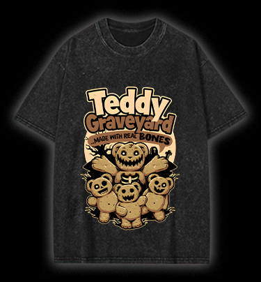 Creepy Bear Fun Vintage Washed 100% Cotton T-Shirt